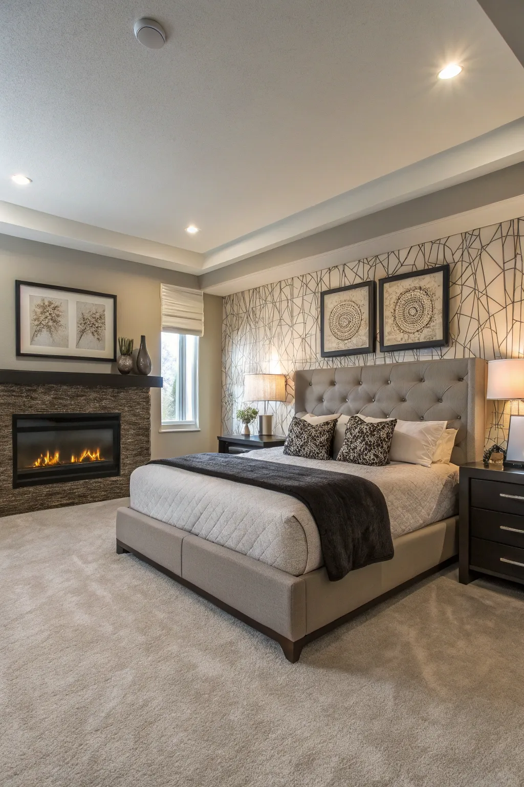 Modern Master Suite Fireplace Inspiration