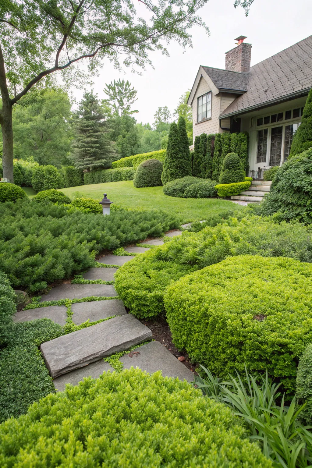 Stylish Layouts for Front Yard Evergreens