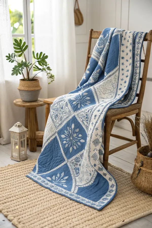 Curated Collection of Blue and White Quilt Patterns