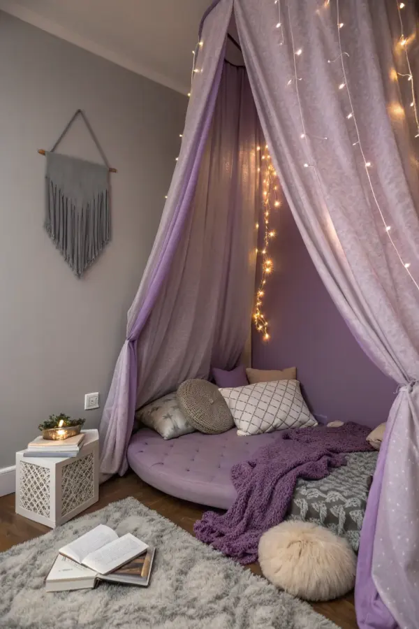 Modern Grey and Purple Bedroom Wall Concepts