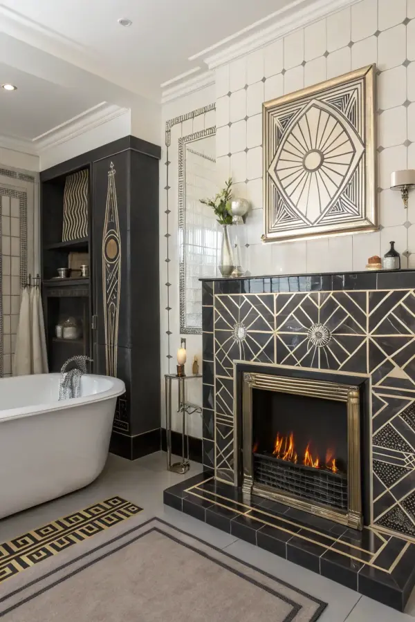 Elegant Bathroom Fireplace Design for Ultimate Relaxation