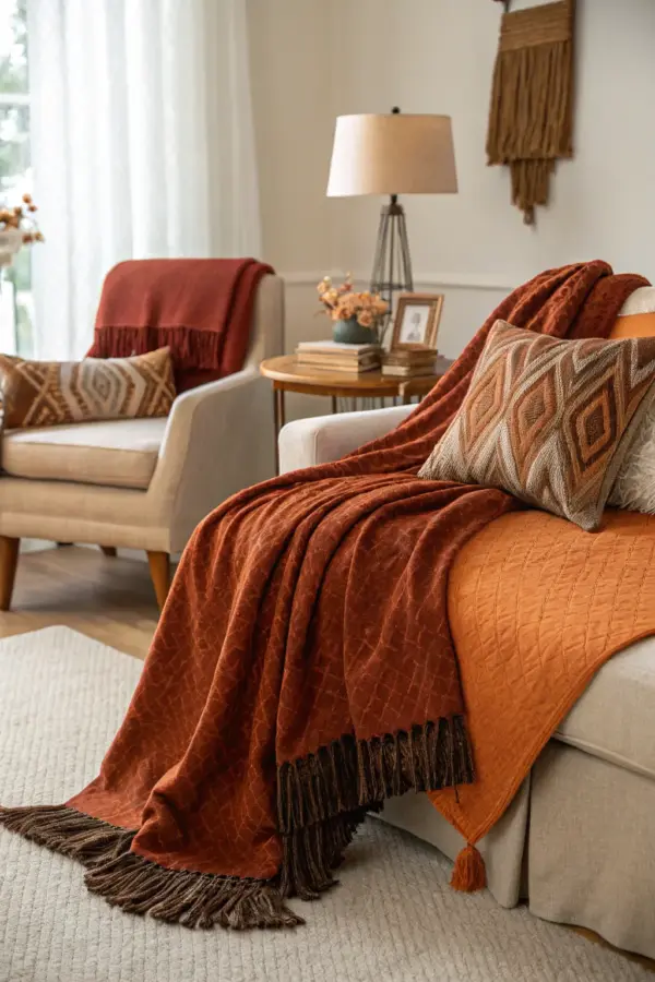 Modern Orange and Brown Bedroom Looks