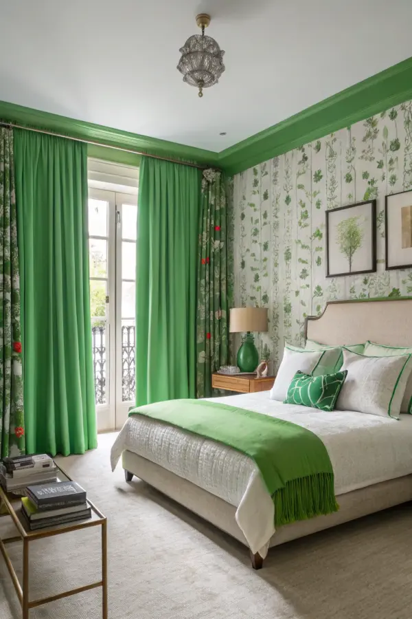 Creative Ideas for a Bedroom Green Wall