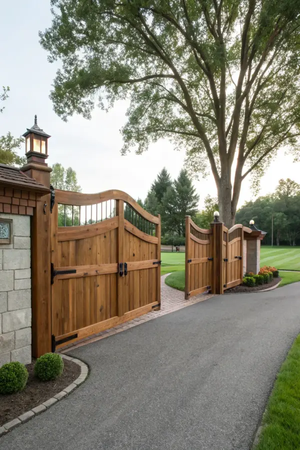 Stylish Double Gate Fence Ideas for Curb Appeal