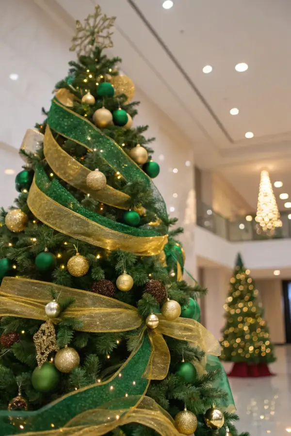 Creative Gold & Green Holiday Tree Ideas