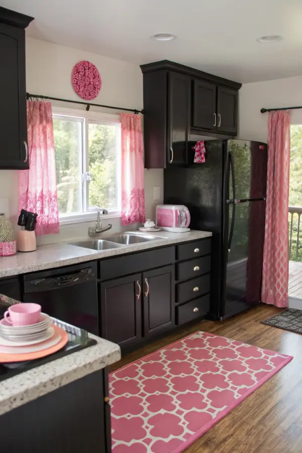 Modern Black and Pink Kitchen Inspiration