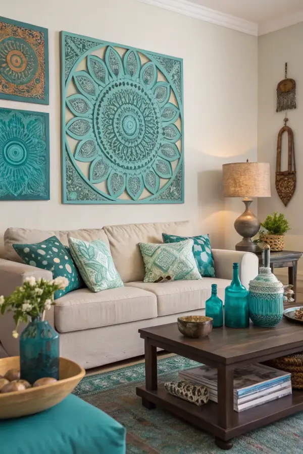Modern Teal Living Room Decor Ideas