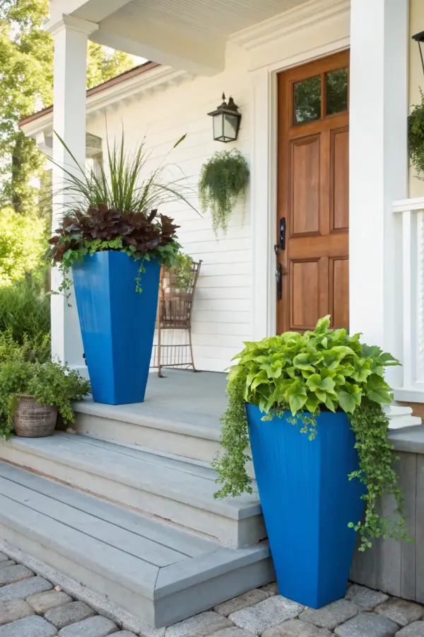 Tall Planter Inspiration for a Welcoming Porch