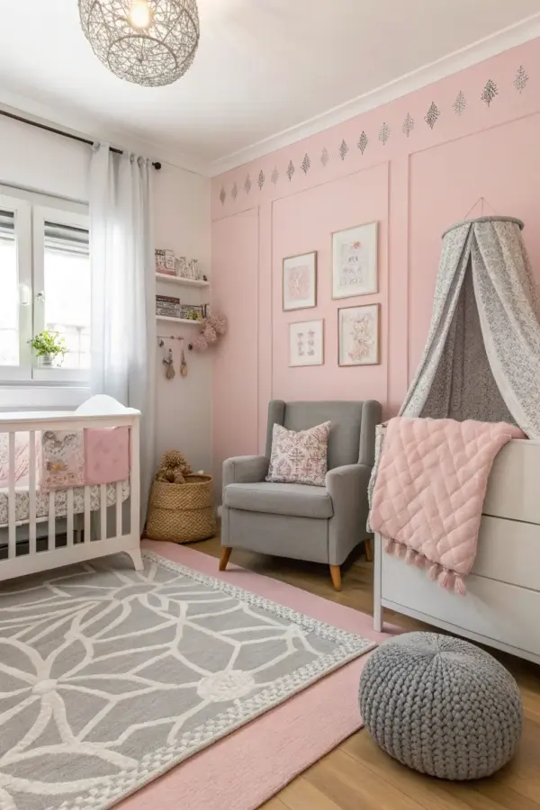 Stylish Pink Accent Walls to Transform Your Nursery