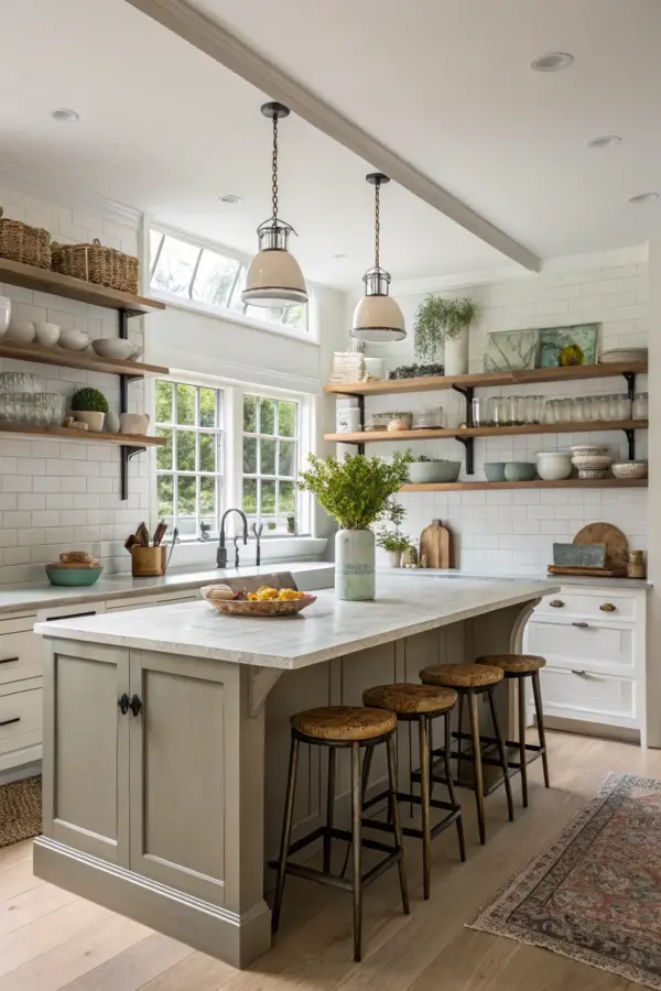 Chic One Wall Kitchens Featuring Islands