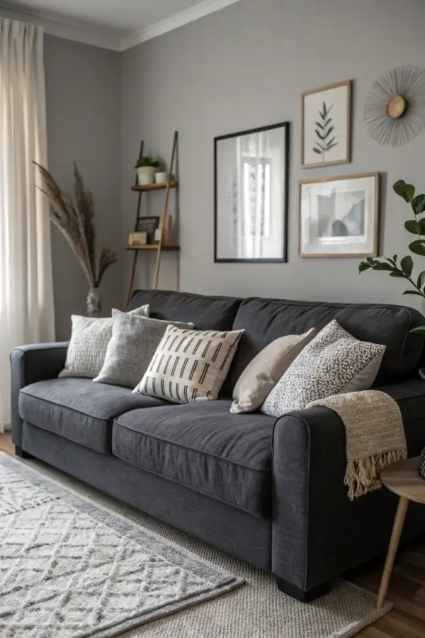 Throw Pillow Inspiration for Dark Couches