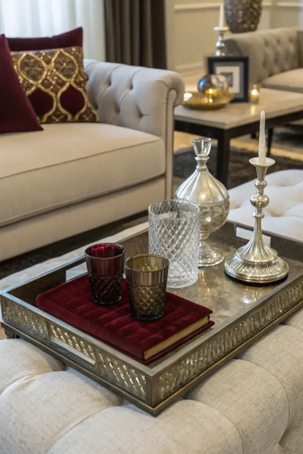 How to Style a Tray on Your Ottoman: Inspiring Decor