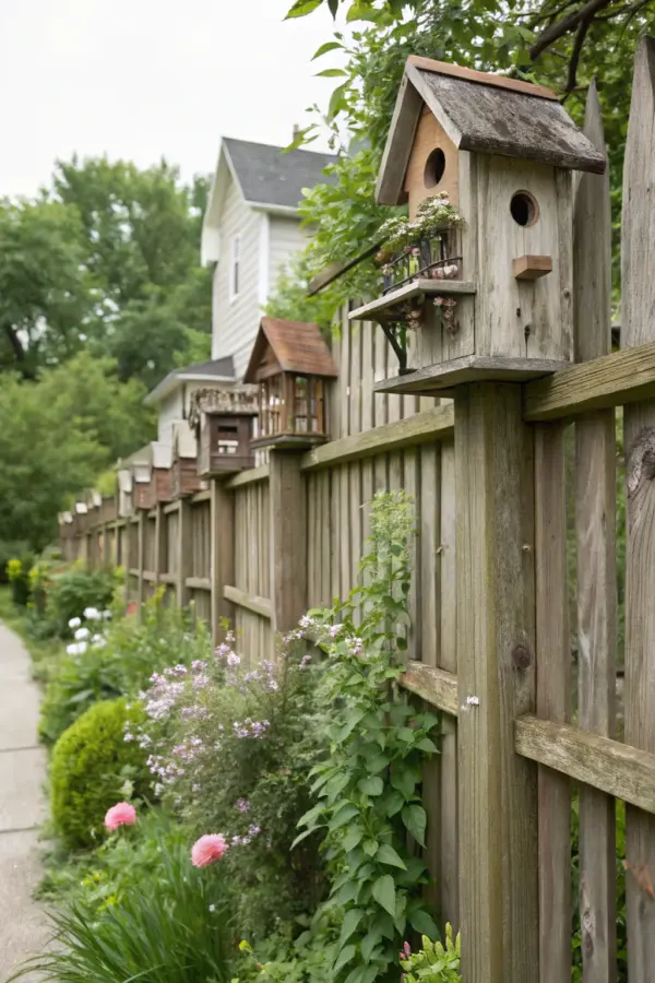 Whimsical Fence Birdhouse Ideas to Brighten Your Yard