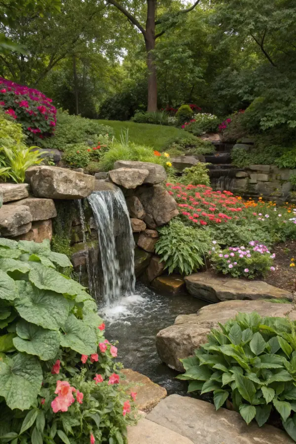 Creative Stone Waterfall Ideas for Amazing Outdoor Spaces