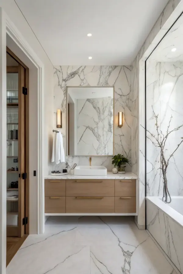 Creative Bathroom Inspiration with Calacatta Marble