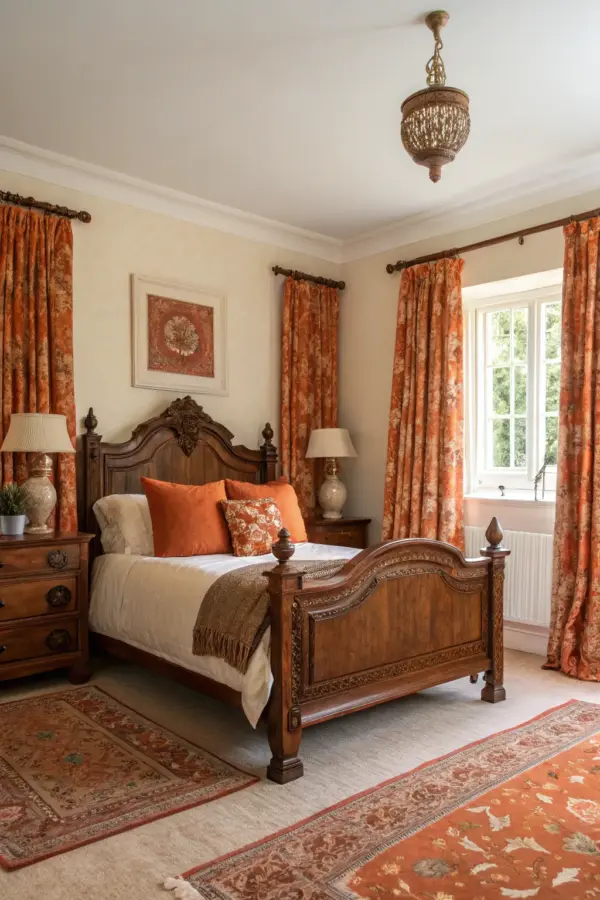 Orange Hues for a Cozy Boho Bedroom