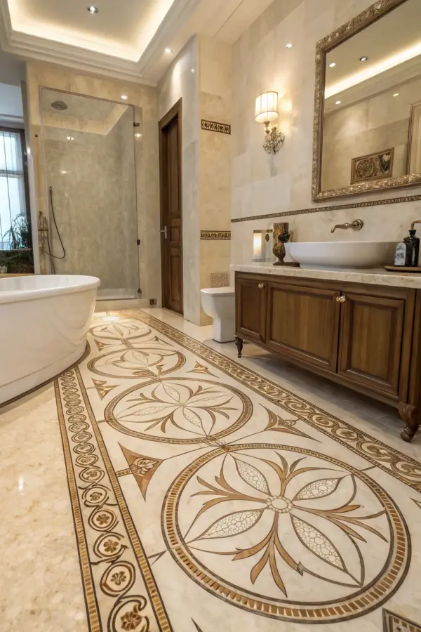 Chic Bathroom Looks with Crema Marfil