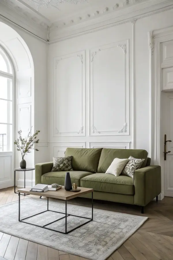 Chic Olive Sofa Room Inspiration