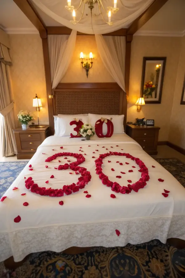 Elegant Rose Petal Designs for Your Bed